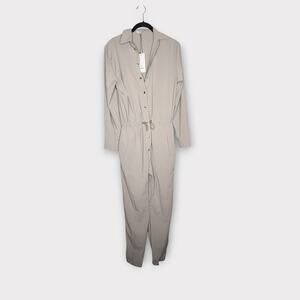 NEW 925Fit I Will Survive Waterproof Utility Jumpsuit Sand Long Sleeve XS
